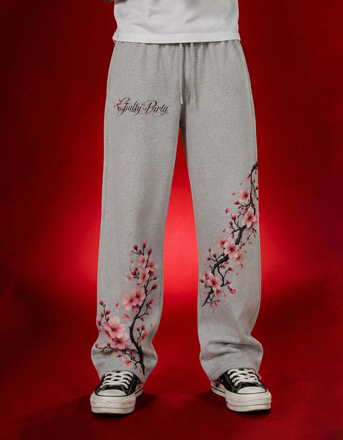 Cherry Blossom Grey Joggers