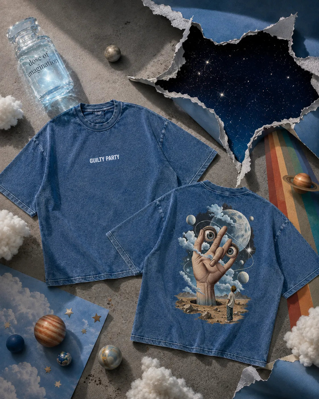 Beyond Imagination Denim Wash Boxy Fit T-Shirt