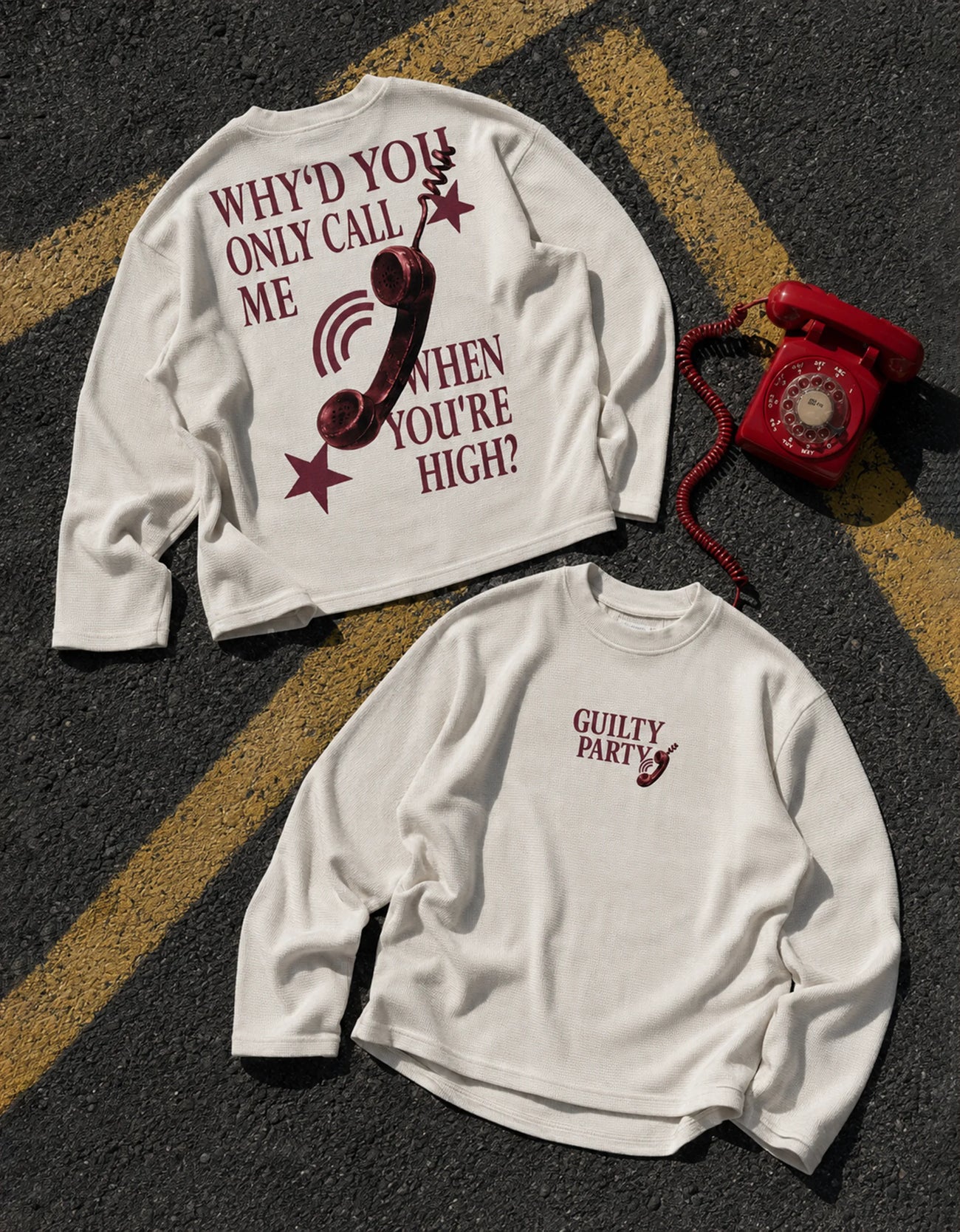 Call Me High Waffle Knit Oversized Full-Sleeve