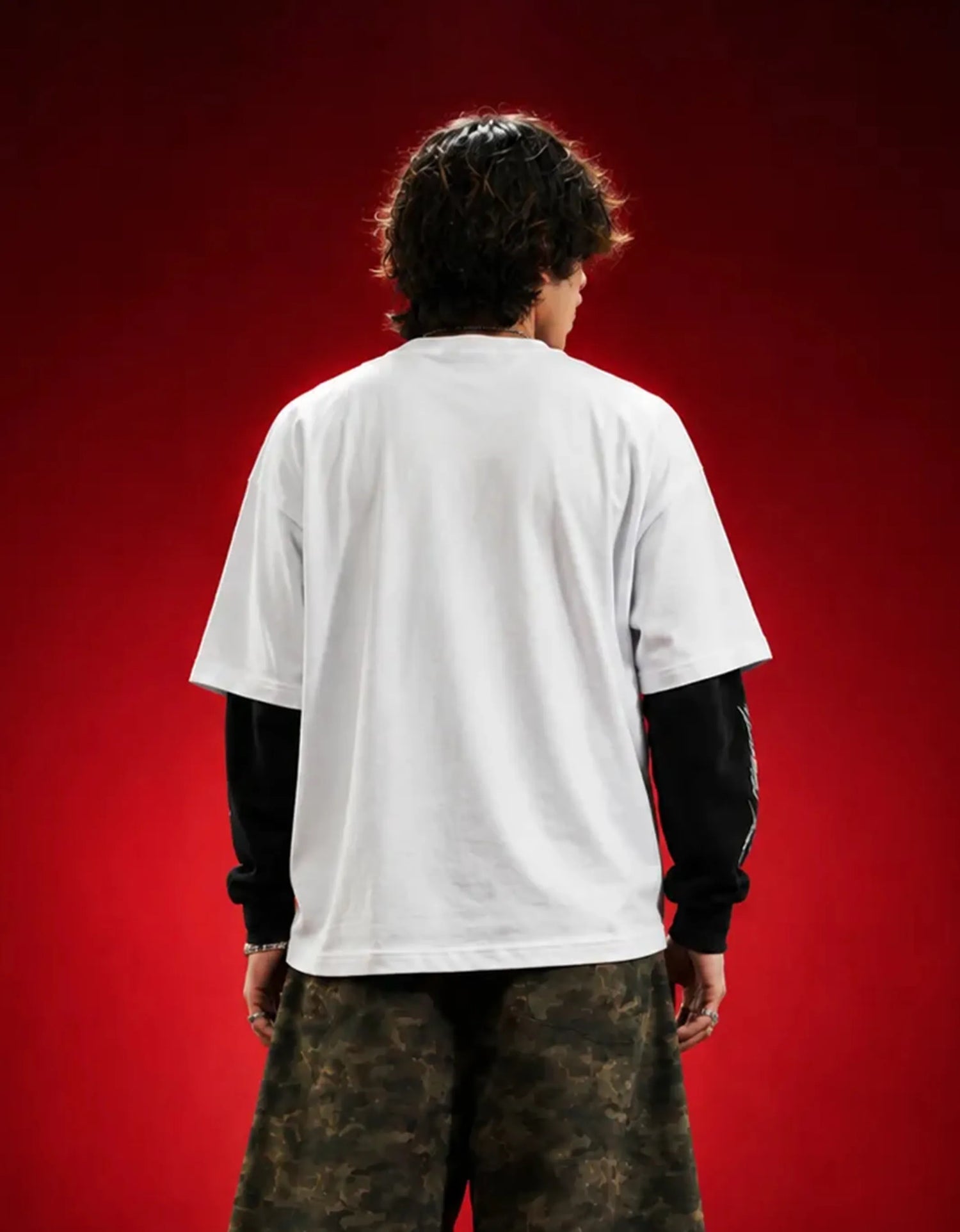 Cerebral Sin White And Black Sleeve Oversized Tee