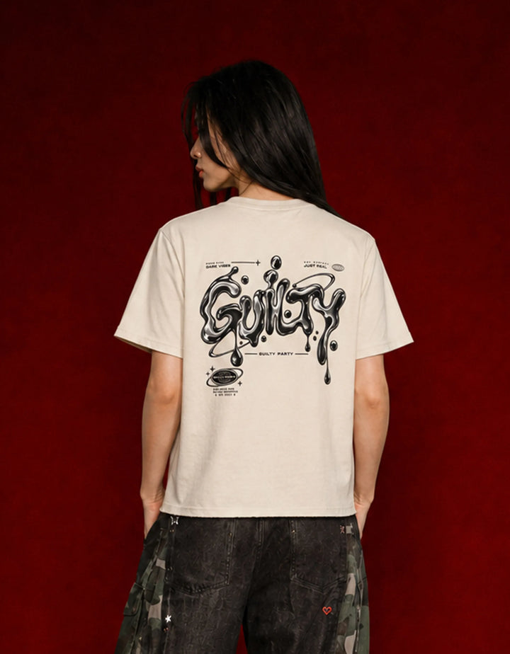 Chrome Guilt Off White Boxy Fit T-Shirt