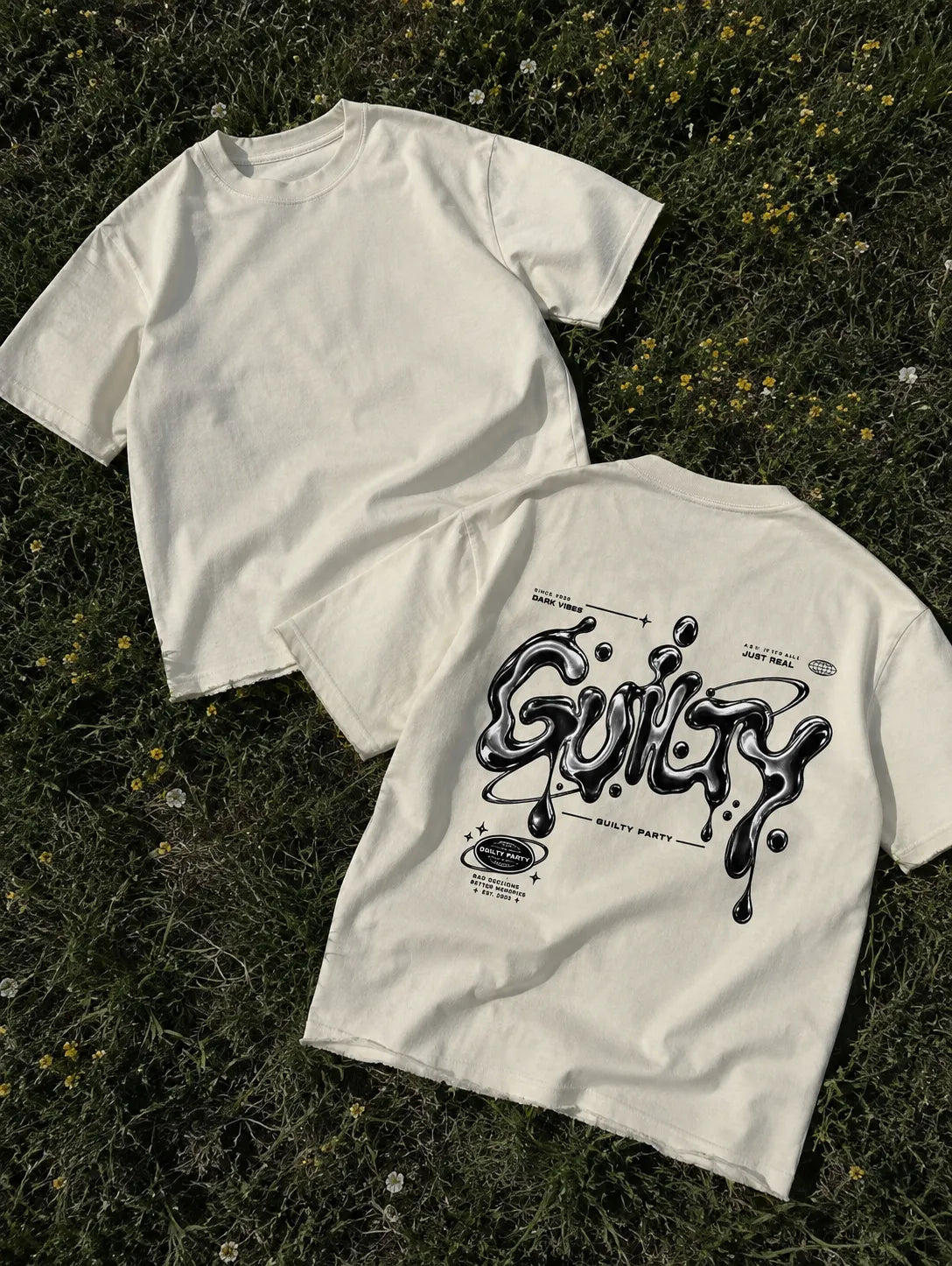 Chrome Guilt Off White Boxy Fit T-Shirt
