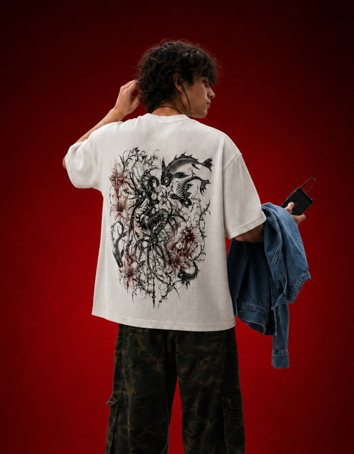 Cursed Bloom Waffle Boxy Fit T-shirt