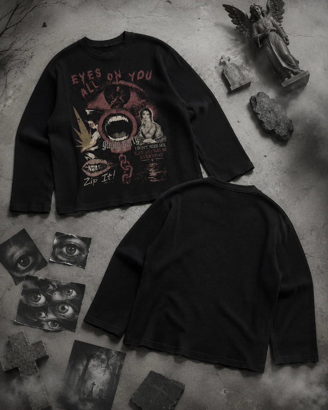 All Eyes On Me Waffle Knit Oversized Full Sleeve