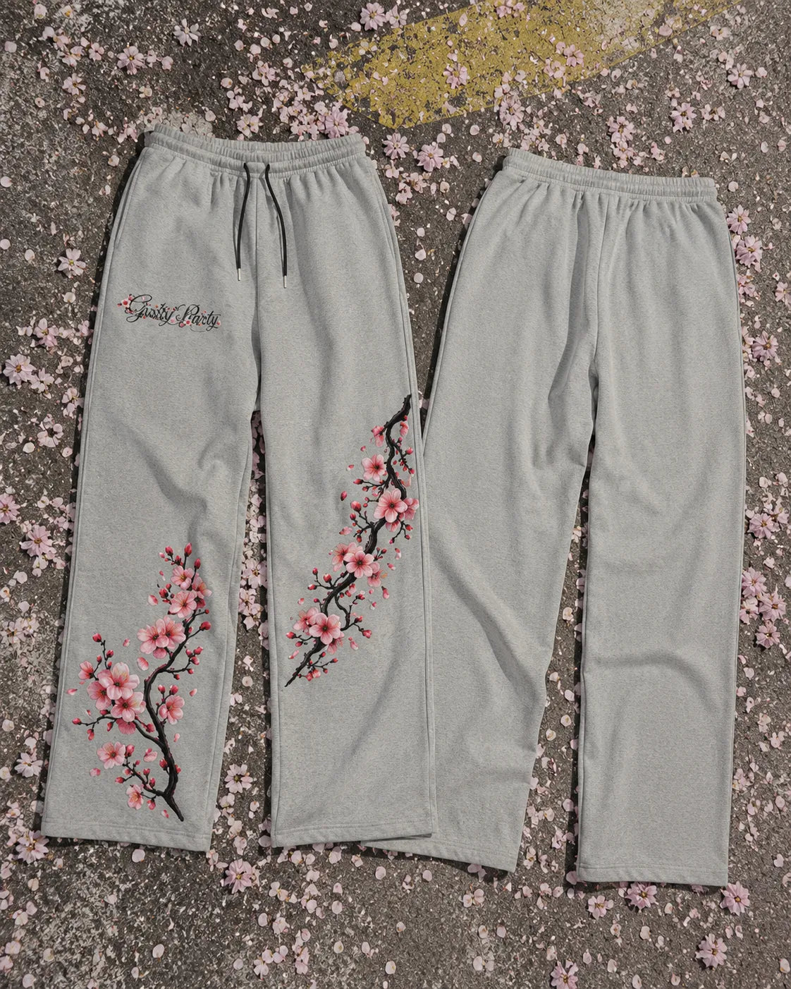 Cherry Blossom Grey Joggers