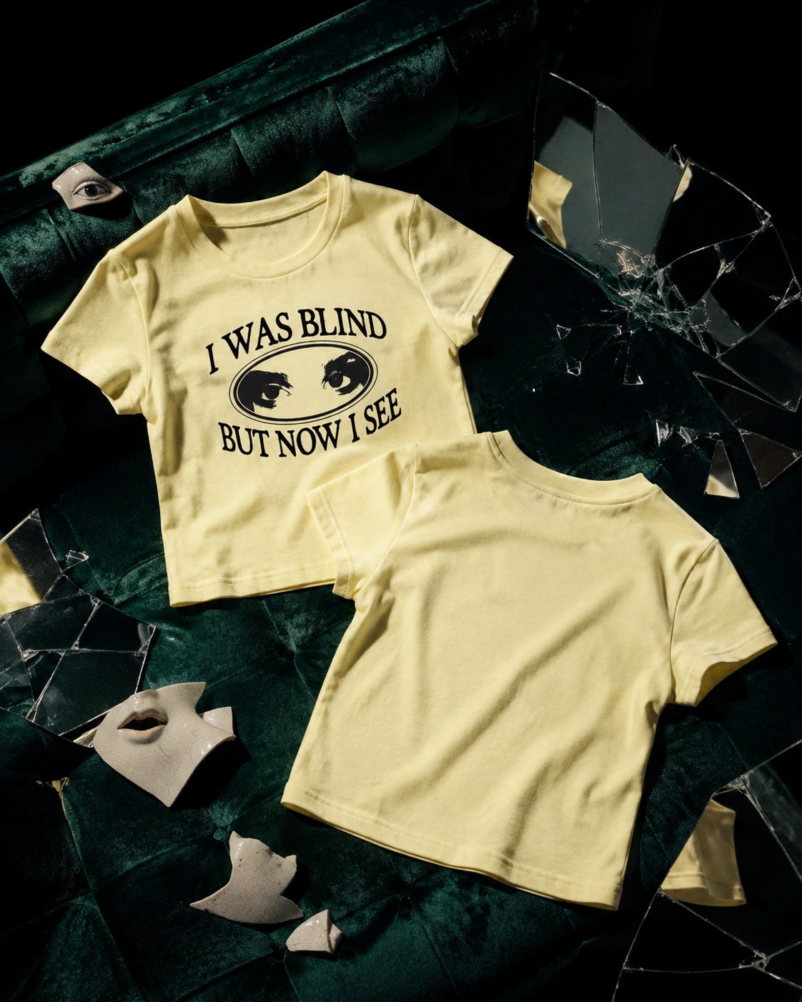 I Was Blind Butter Yellow Baby Tee