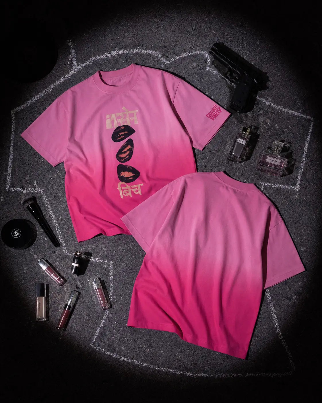 Insane Bitch Pink Sunfade Boxy Fit Tee