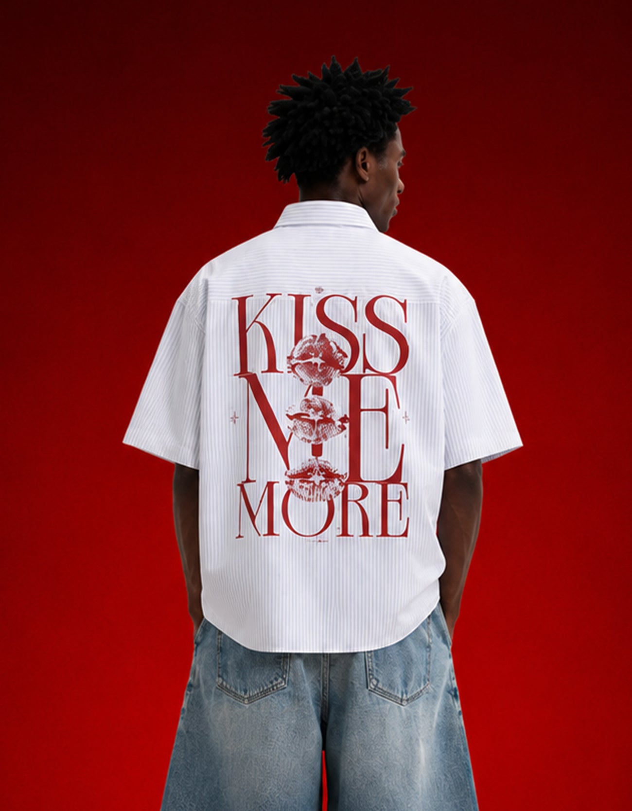 Kiss Me More Half Sleeve Boxy Shirt