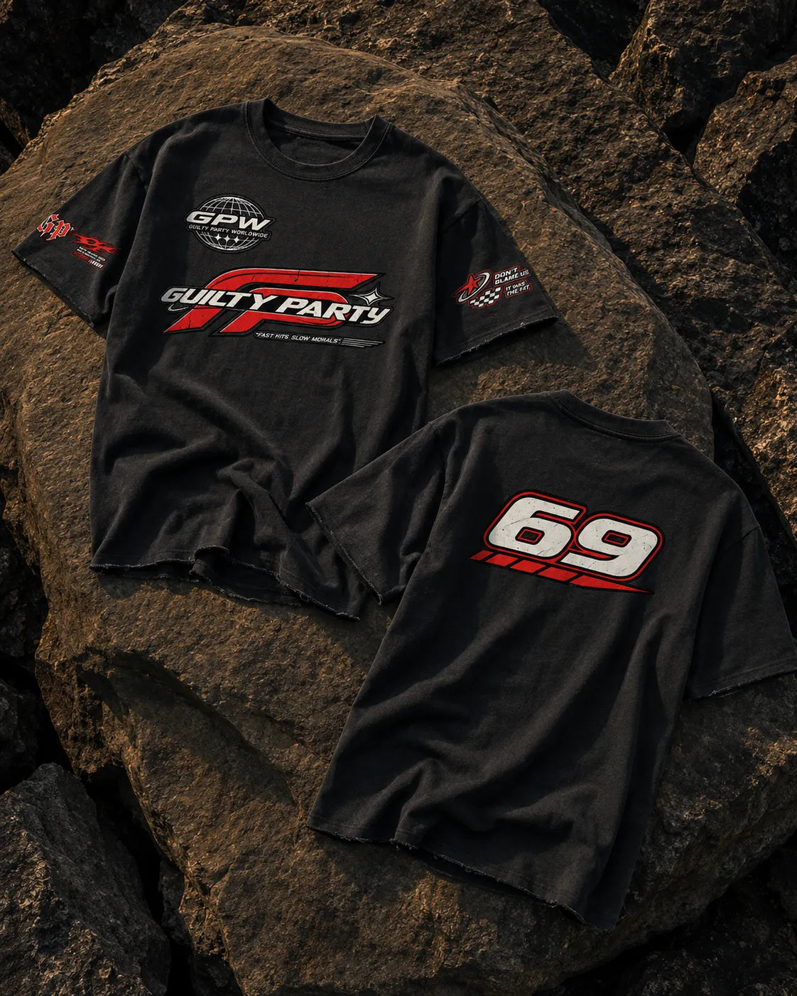 Lap 69 Black Oversized T-Shirt