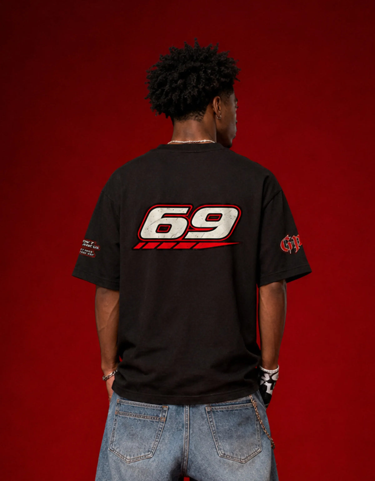 Lap 69 Black Oversized T-Shirt