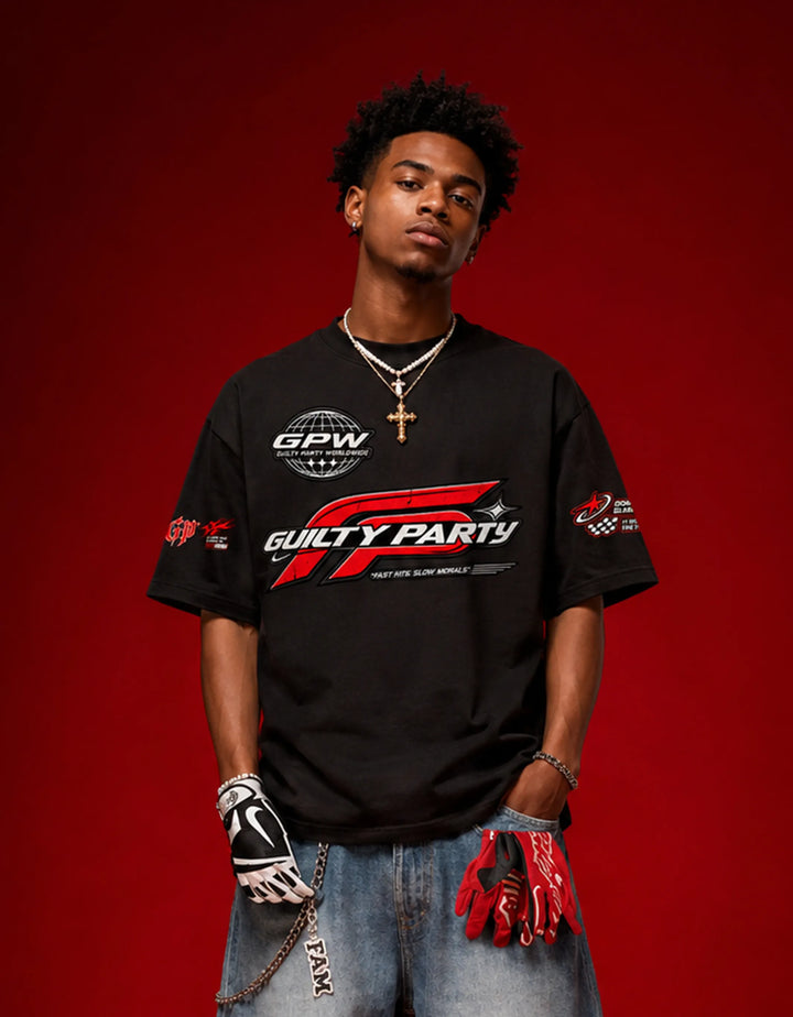 Lap 69 Black Oversized T-Shirt