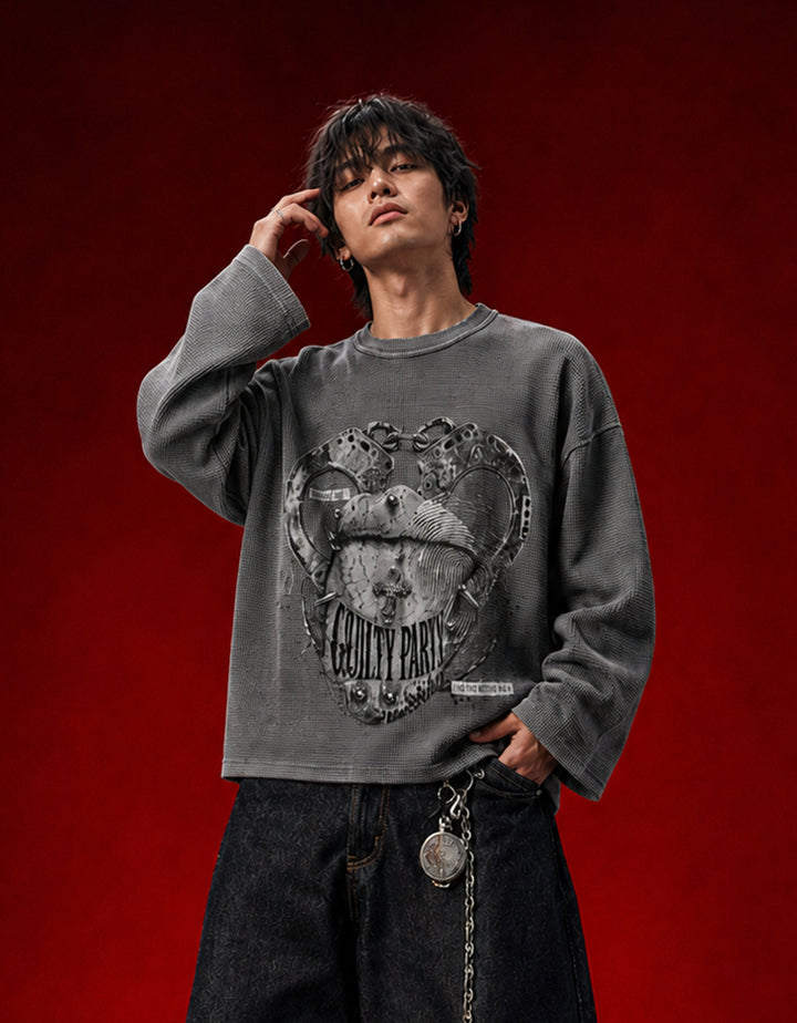 Crime of Lust Waffle Knit Oversized Full Sleeve