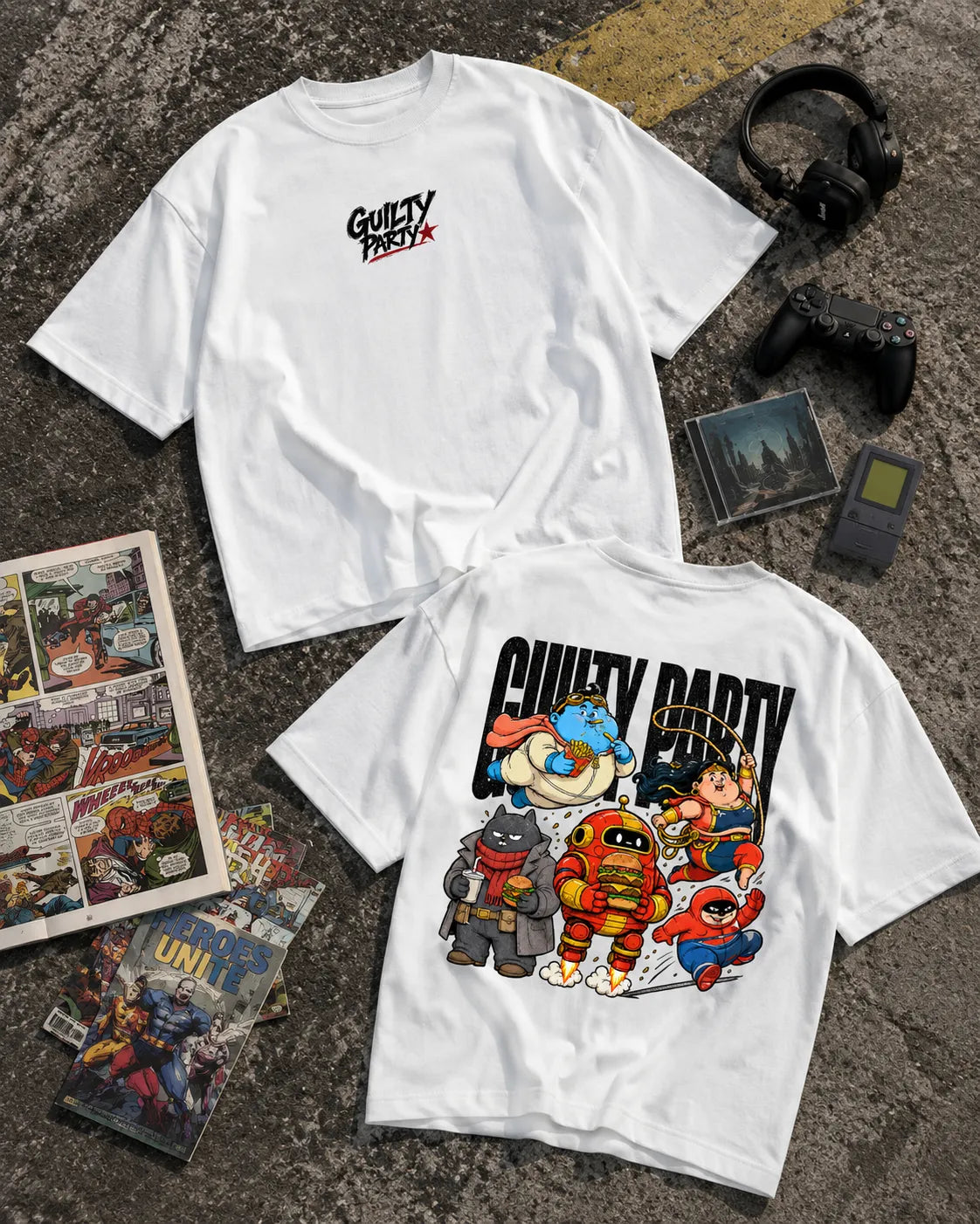 Munch Squad White Oversized T-Shirt
