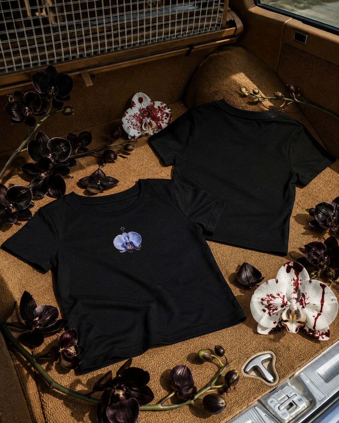Poison Orchid Black Baby Tee