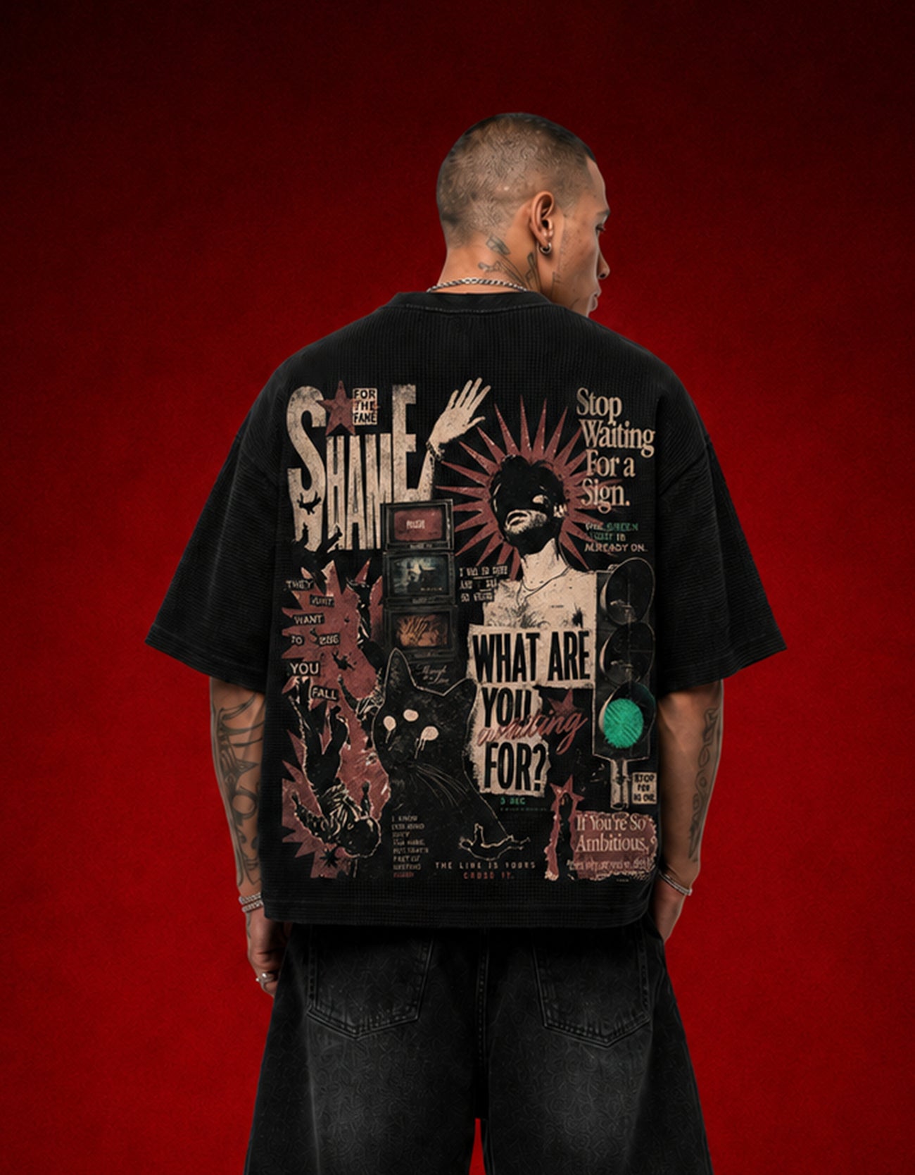 Guilty of Traffic of Thoughts Waffle Boxy Fit T-shirt