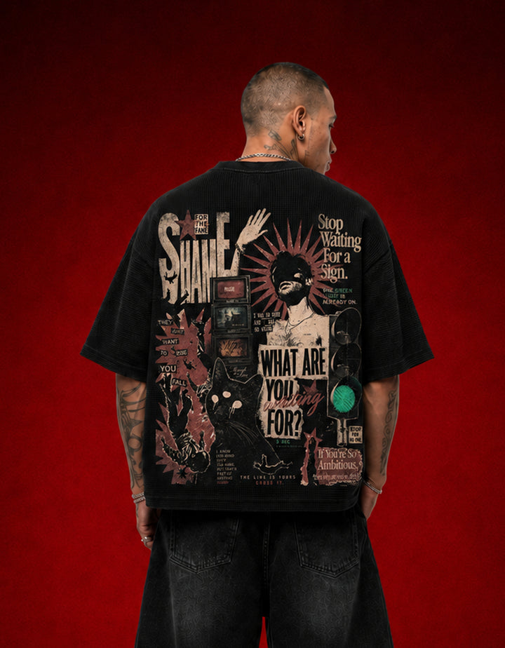 Guilty of Traffic of Thoughts Waffle Boxy Fit T-shirt