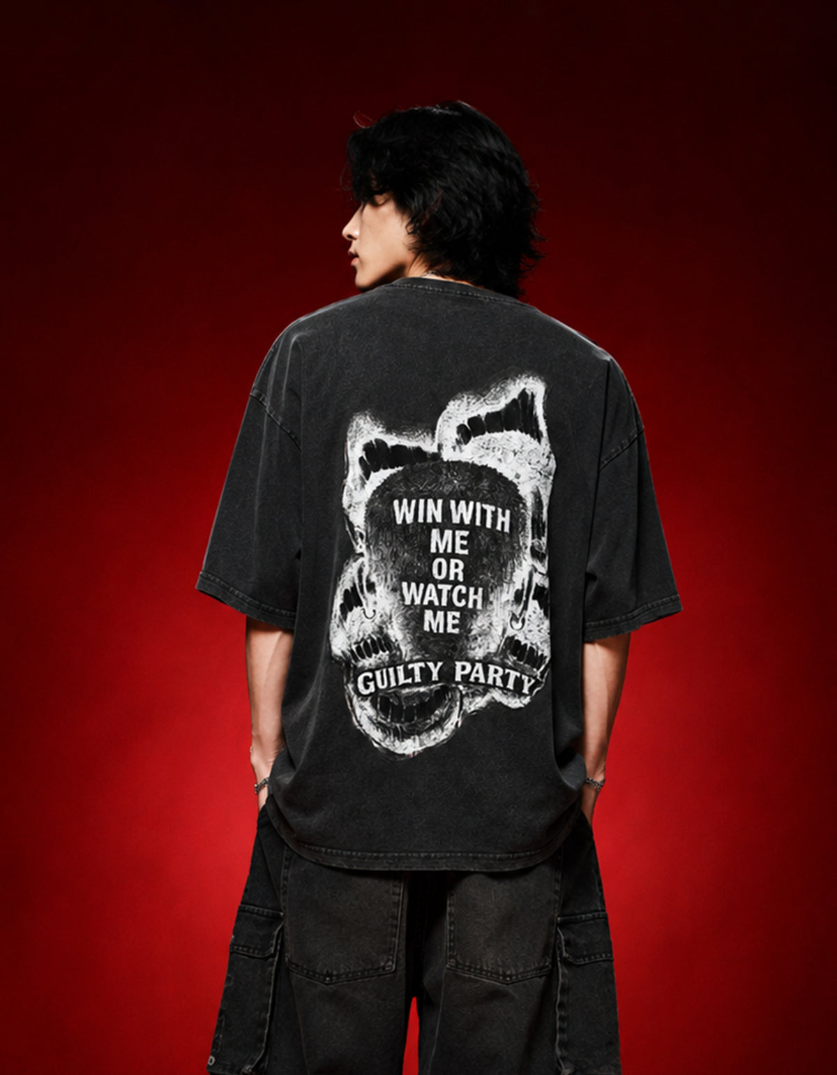 Watch Me Win Vintage Fade Wash Oversized T-shirt