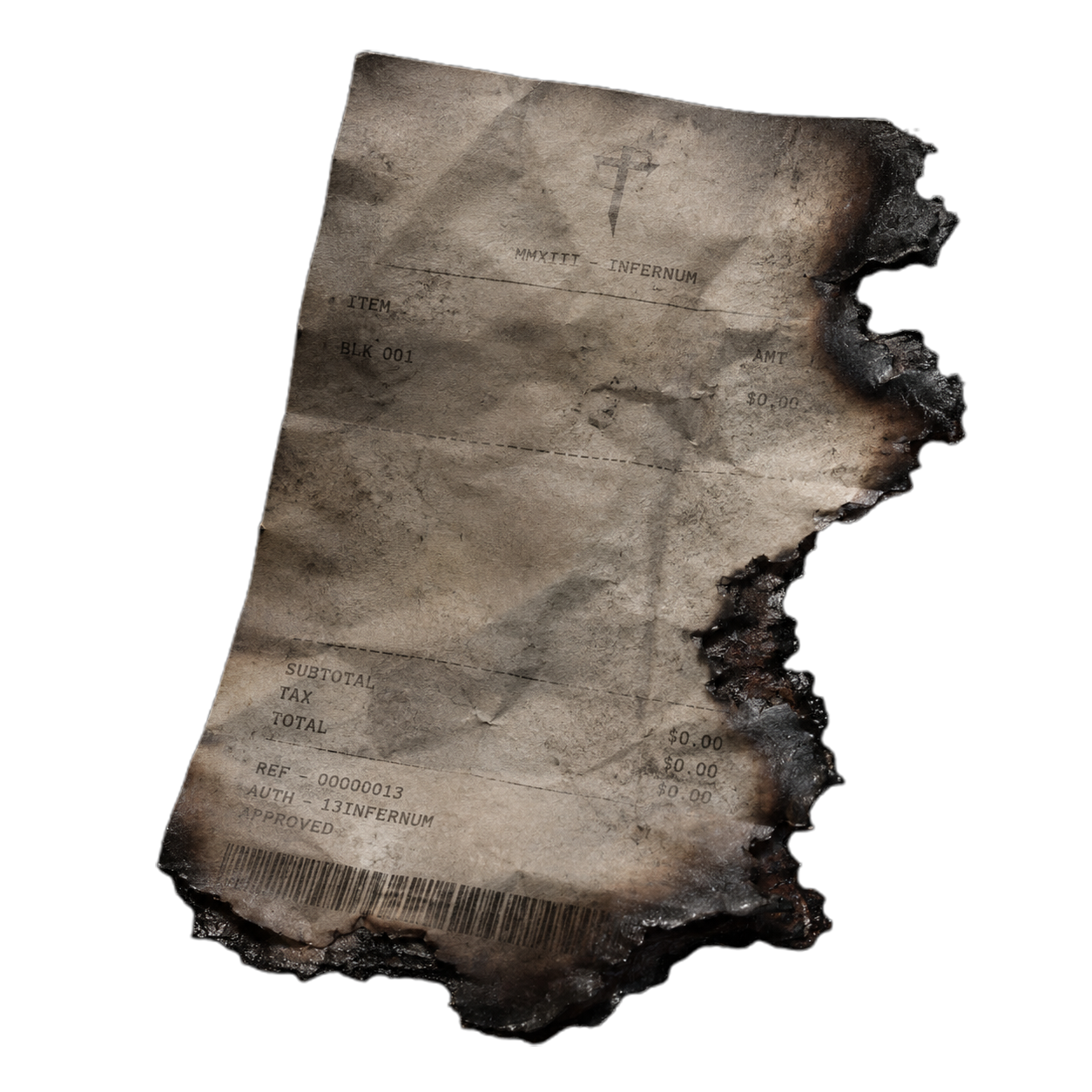 BURNED RECEIPT